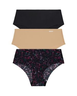 DKNY Litewear Cut Anywhere Assorted 3-Pack Hipster Briefs - Black