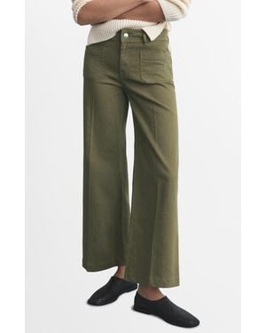 Mango Jessie Patch Pocket Wide Leg Jeans - Green