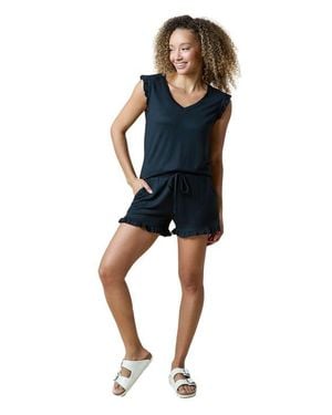 Softies Dream Ruffle Tank Top With Shorts Set - Blue