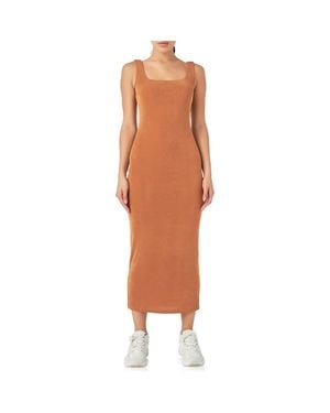 Grey Lab Sleeveless Woven Dress - Orange