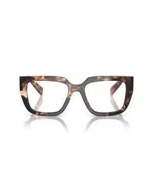 Prada 52Mm Square Optical Glasses - Brown