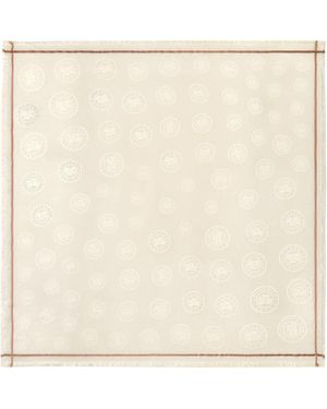 Longchamp Medallion Square Scarf - Natural
