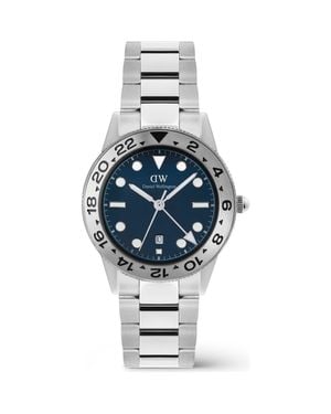 Daniel Wellington Iconic Brushed Bezel Gmt Bracelet Watch, 40Mm - Metallic
