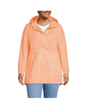 Lands' End Squall Packable Waterproof Raincoat - Orange