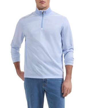 Bugatchi Soft Touch Quarter Zip Pullover - Blue