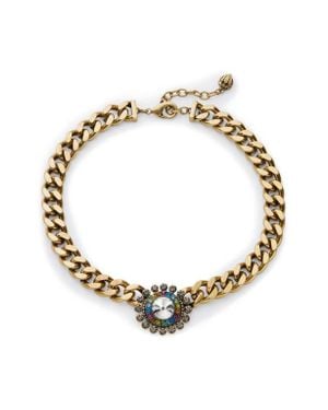 Kurt Geiger Octavia Curb Chain Collar Necklace - Metallic