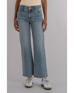 Kut From The Kloth Meg Pleated High Waist Wide Leg Pants - Blue