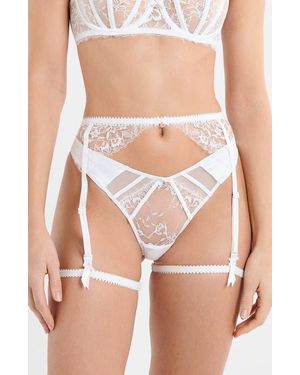 Etam Mascarade Porte Jartelle Lace Garter Belt - Pink