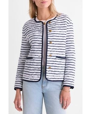 Vineyard Vines Stripe Quilted Jacket - Blue