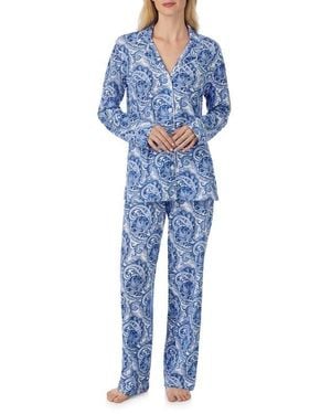 Ralph Lauren Print Cotton Blend Pajamas - Blue