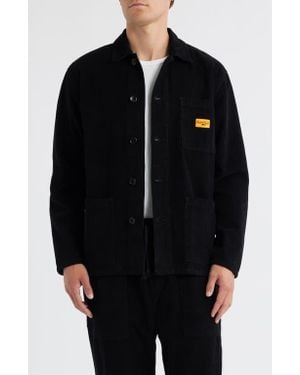 Service Works Organic Cotton Corduroy Button-Up Chore Coat - Black