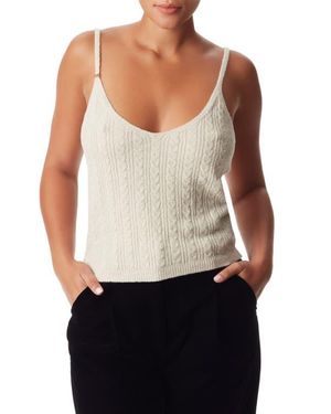 Sam Edelman Emilia Cable Stitch Sweater Camisole - White