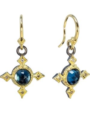Armenta Topaz Cross Drop Earrings - Blue