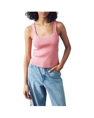 Next Square Neck Scalloped Edge Knit Vest - Blue