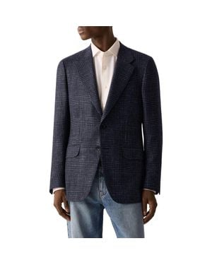 ZEGNA Cashmere Silk & Linen Formal Jacket - Blue