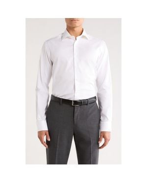Jack Victor Dream Cotton Stretch Twill Dress Shirt - White