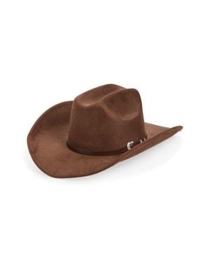 Tasha Western Cowboy Hat With Stud Leather Band - Brown