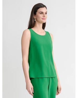 Misook Classic Crepe De Chine Tank Top - Green