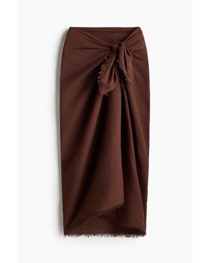 H&M Crinkled Cotton Sarong - Brown