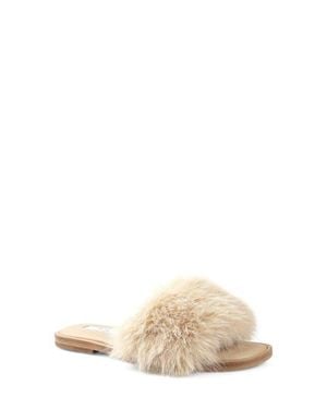 Zigi Faux Fur Slide Sandal - Natural