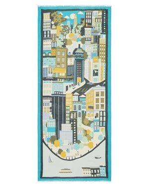 Kate Spade Nyc Map Oblong Scarf - Blue