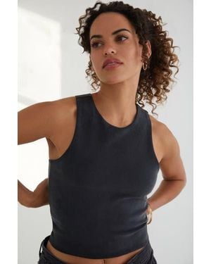 KADA The Cupro Sculpt Racerback Crop Tank - Black