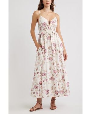 Treasure & Bond Floral Peplum Maxi Dress - Multicolor