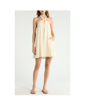 Elan Halter Open Back Cover-Up Dress - Natural