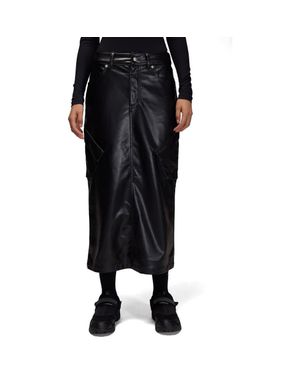 Nike Faux Leather Midi Skirt - Black