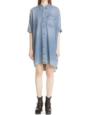 R13 Oversize Boxy Denim Shirtdress - Blue
