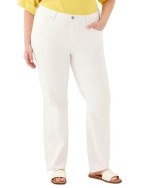 Karen Kane Raw Hem Straight Leg Jeans - White