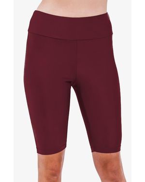 Calypsa Long Bike Swim Shorts - Red
