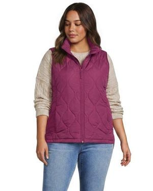 Lands' End Plus Size Featherfree Quilted Insulated Vest - Purple