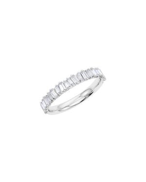 HauteCarat Lab Created Baguette Diamond Half Eternity Ring - Multicolor