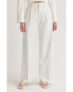 Crescent Tailored Wide Leg Pants - White