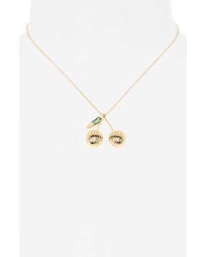 Ettika Sweet Cherry Pendant Necklace - Green