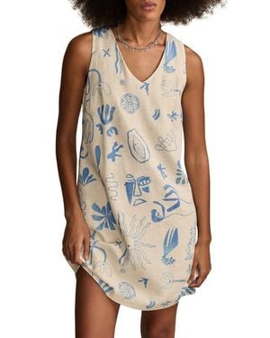Lucky Brand Mixed Print Linen Blend Sleeveless Minidress - Multicolor