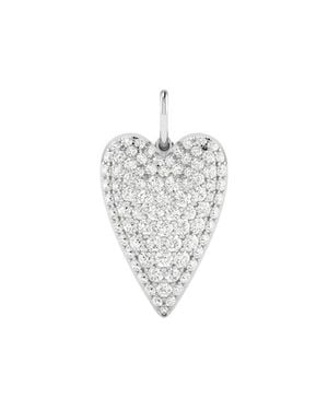 Everlee Domed Pavé Heart Lab Diamond Charm - White