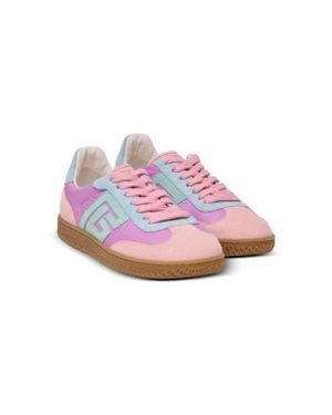 Balmain Swan Suede And Nylon Sneakers - Pink