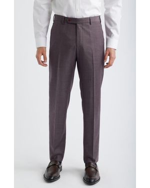 Zanella Parker Classic Wool Sharkskin Dress Pants - Gray