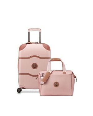 Delsey Paris Chatelet Air 2.0 2 Piece Set 21 Carryon Spinner & Weekender Luggage Set - Pink