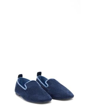 Mango Velour Loafer - Blue