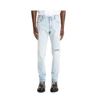 Off-White c/o Virgil Abloh Distressed Skinny Jeans - Blue