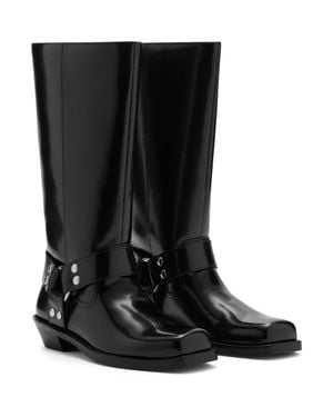 Mango Patent Engineer Boot - Black