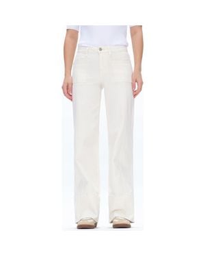 Bayeas Katia Patch Pocket Wide Leg Jeans - White