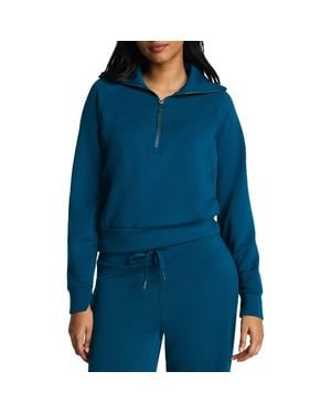 Spanx Airessentials Half Zip Sweatshirt - Blue