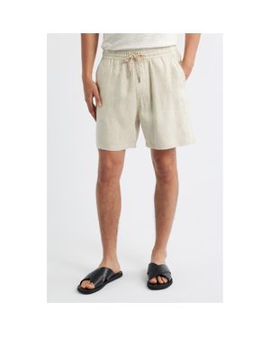 NN07 1454 Gregor Linen Drawstring Shorts - Natural