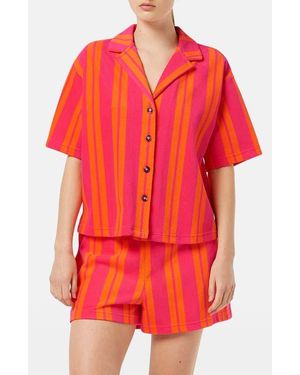 Scotch & Soda Terry Cloth Camp Shirt - Red