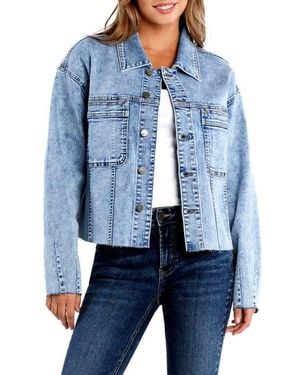 Wash Lab Denim Fetching Boxy Denim Jacket - Blue