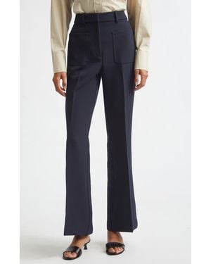 Reiss Priya High Waist Flare Leg Pants - Blue